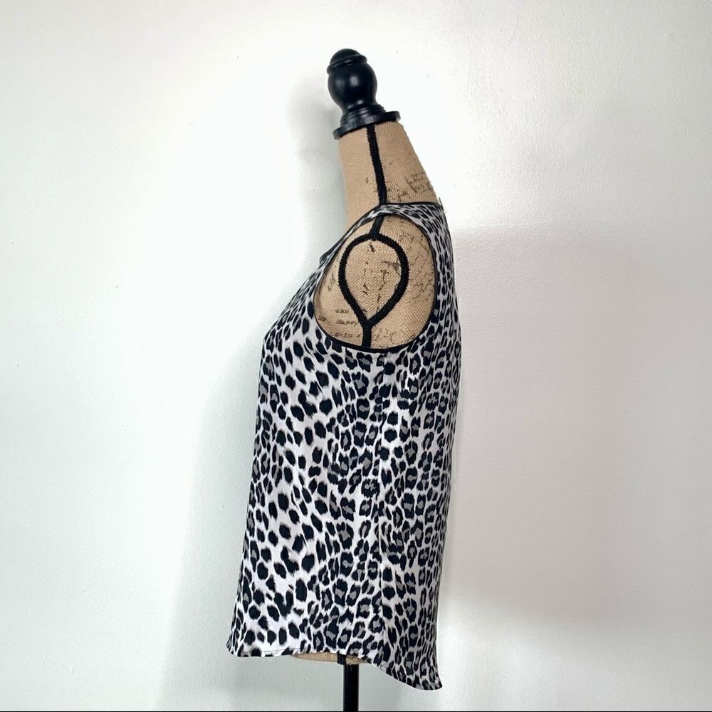 Violet & Claire Leopard Tank with Faux Leather Trim, Size S - Picture 3 of 13
